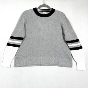 Faherty Sweater Womens Large Throwback Varsity‎ Crew Neck Cashmere Blend Retro